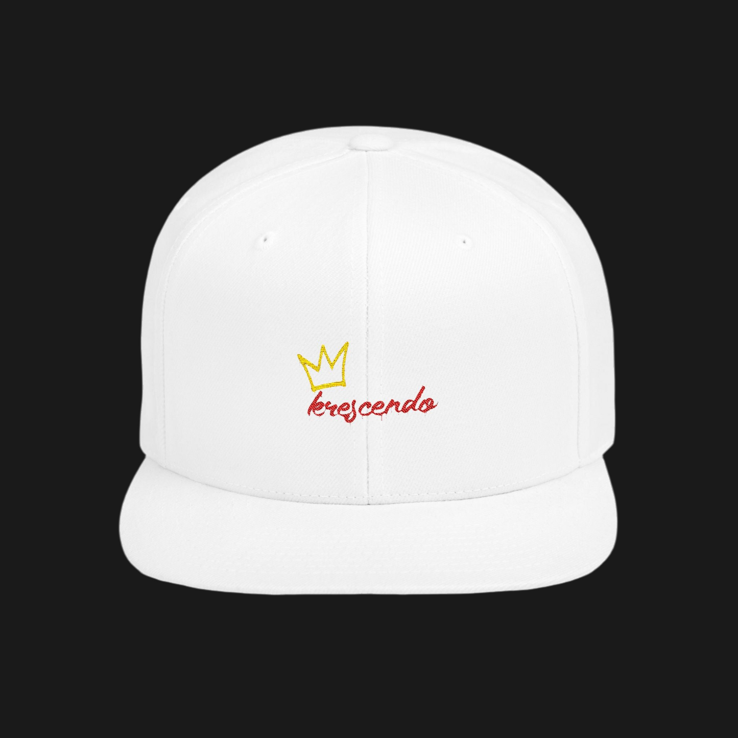 Krescendo Crown Flat Bill Snapback Hat - Stylish and Versatile Headwear