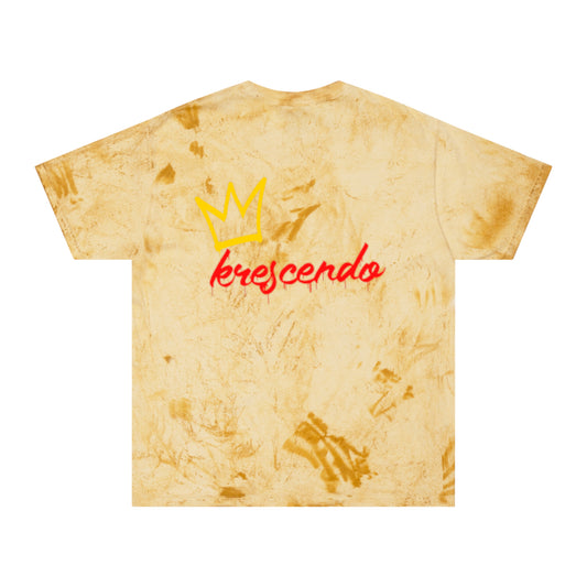 Krescendo Unisex Color Blast T-Shirt - Vibrant Cosmic Design for Music Lovers