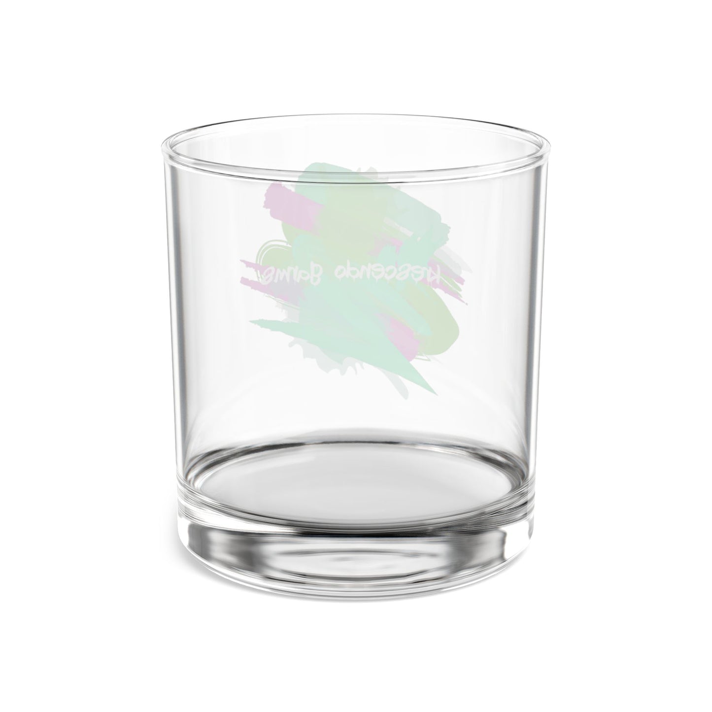 Vibrant 10oz Rocks Glass - Colorful Brushstroke Design
