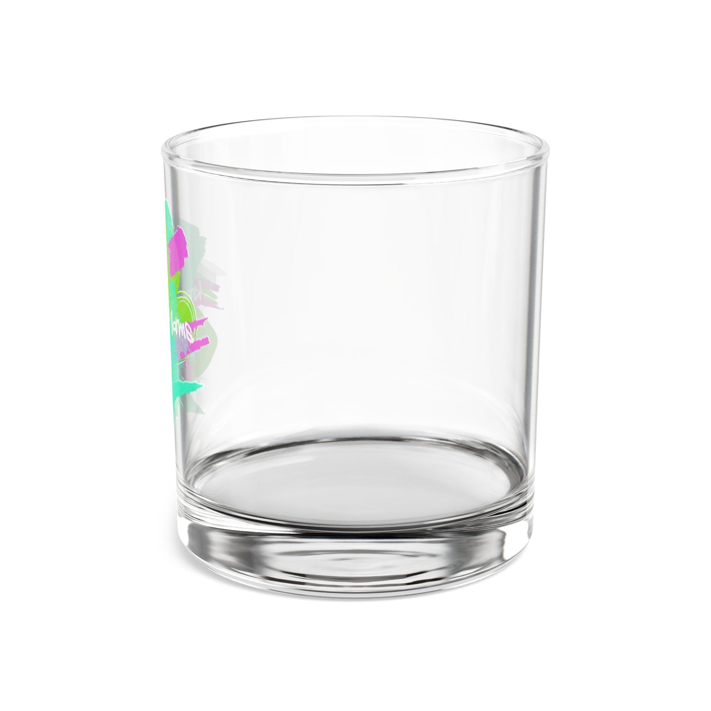 Vibrant 10oz Rocks Glass - Colorful Brushstroke Design