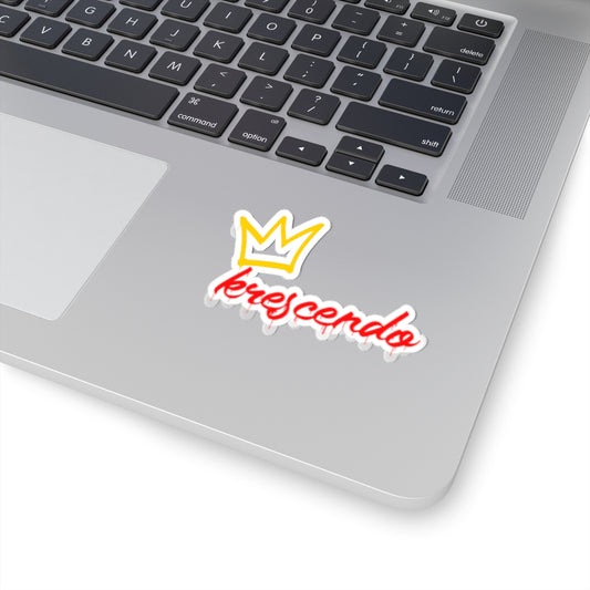 Krescendo Crown Kiss-Cut Stickers - Vibrant Vinyl Decals for Laptops and Decor