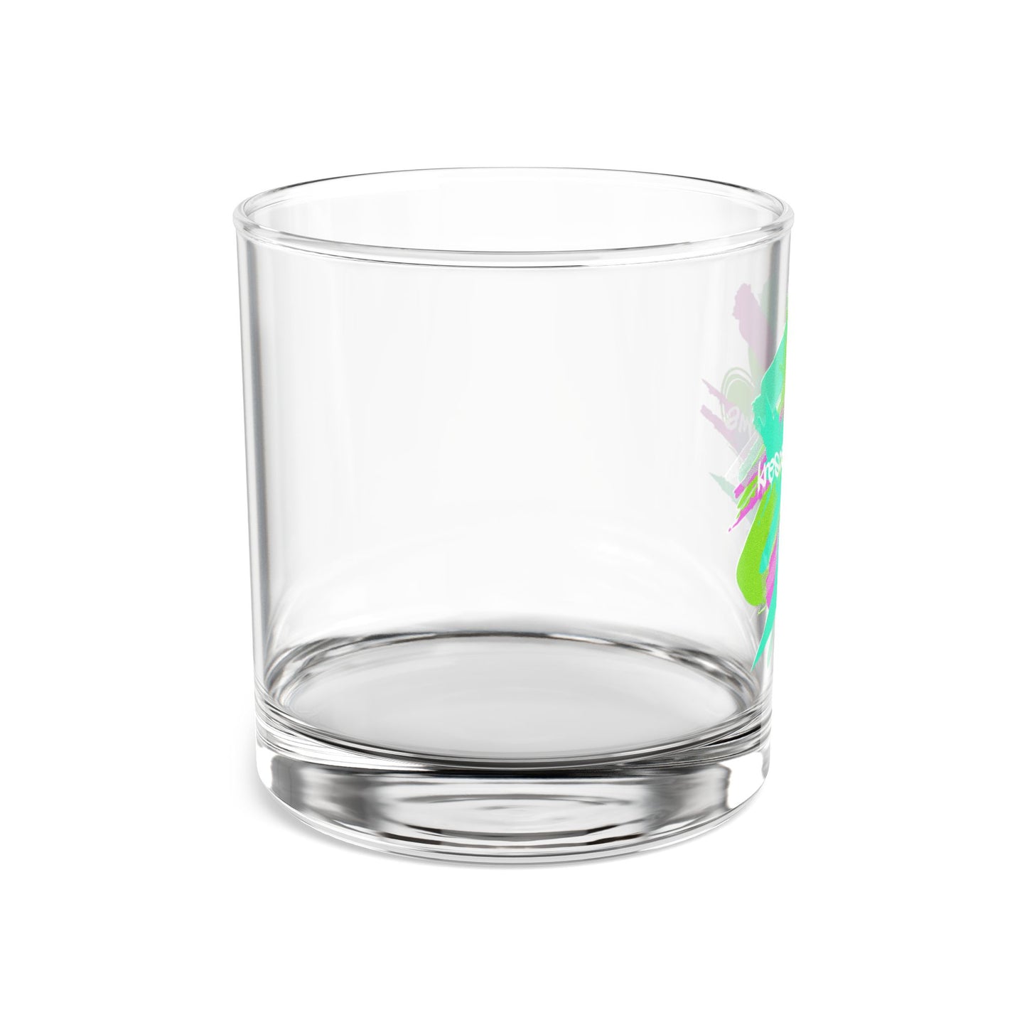 Vibrant 10oz Rocks Glass - Colorful Brushstroke Design