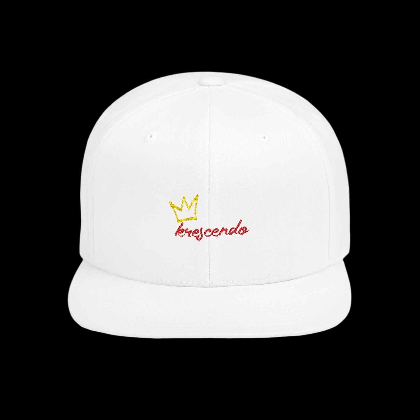 Krescendo Crown Flat Bill Snapback Hat - Stylish and Versatile Headwear