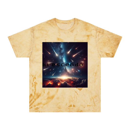 Krescendo Unisex Color Blast T-Shirt - Vibrant Cosmic Design for Music Lovers