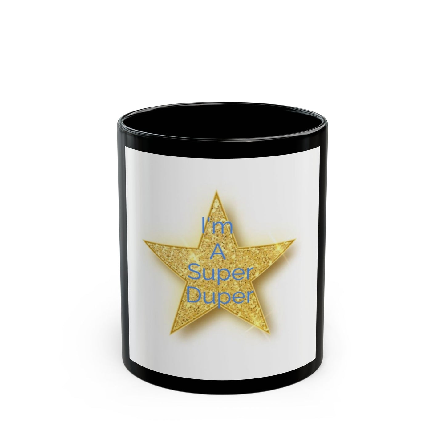 Super Duper Star Mug - Fun Black Coffee Cup for Celebrating Achievements
