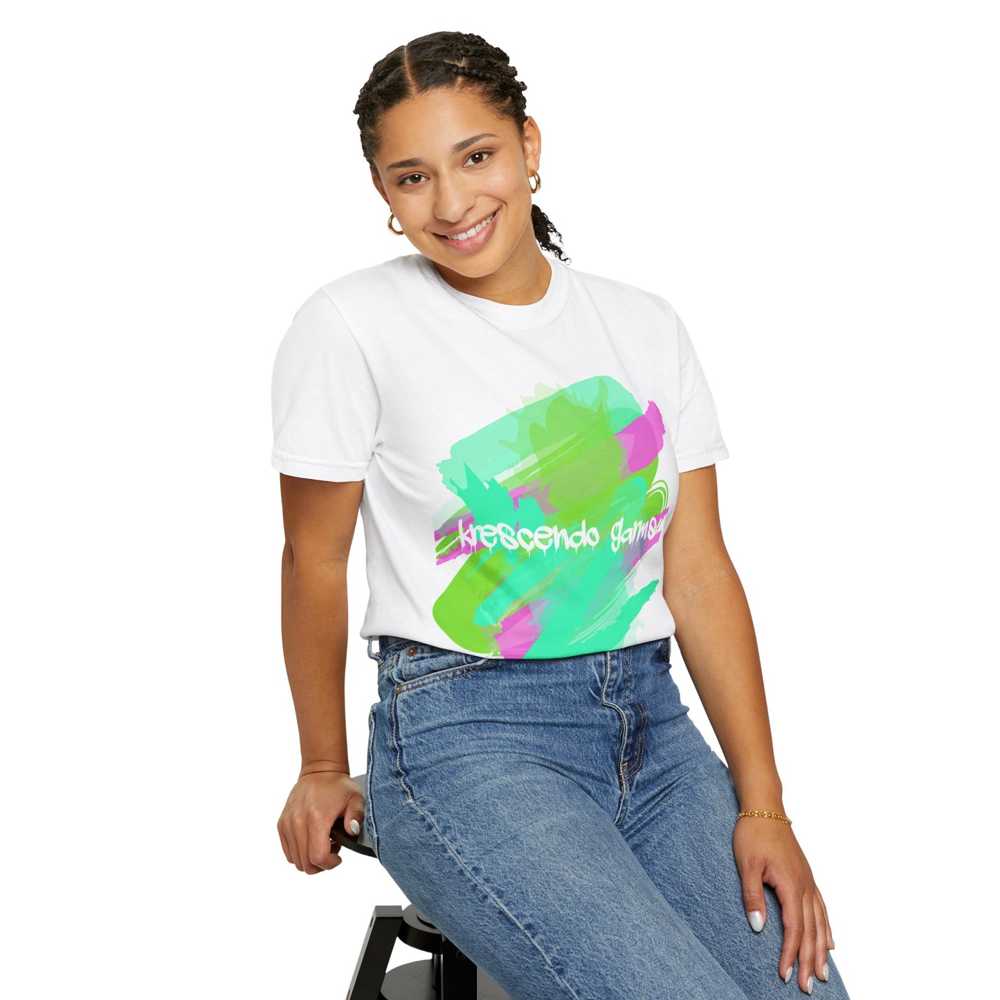 Krescendo Armor Unisex Garment-Dyed T-Shirt - Colorful Abstract Design
