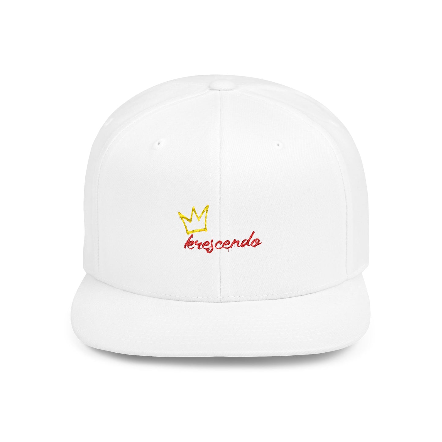 Krescendo Crown Flat Bill Snapback Hat - Stylish and Versatile Headwear