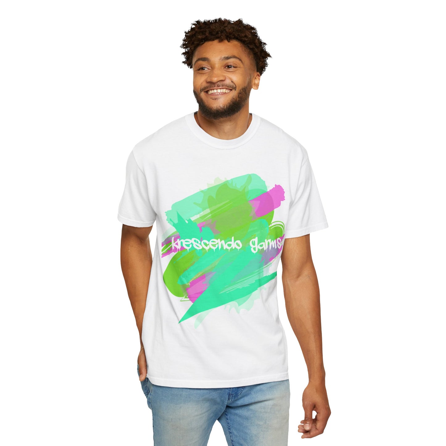 Krescendo Armor Unisex Garment-Dyed T-Shirt - Colorful Abstract Design