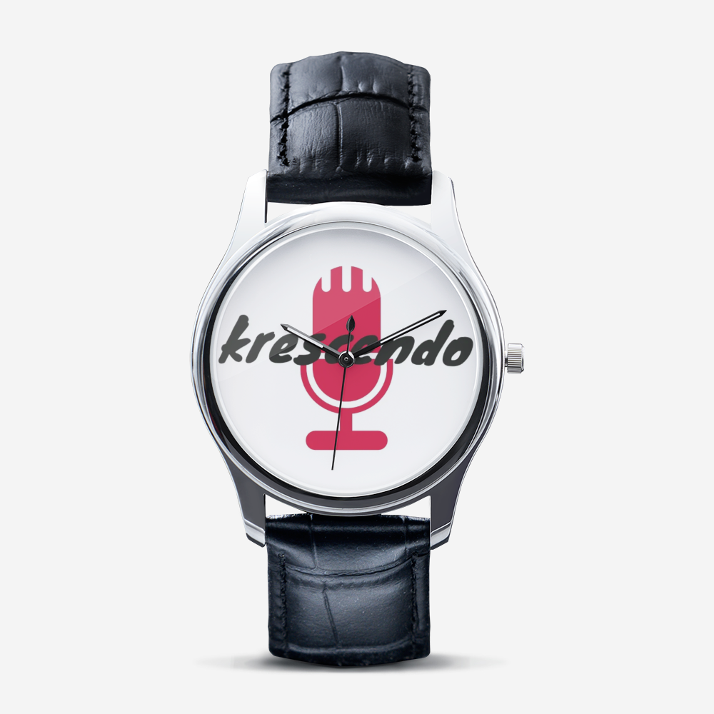 Krescendo Classic Fashion Unisex Print Black Quartz Watch